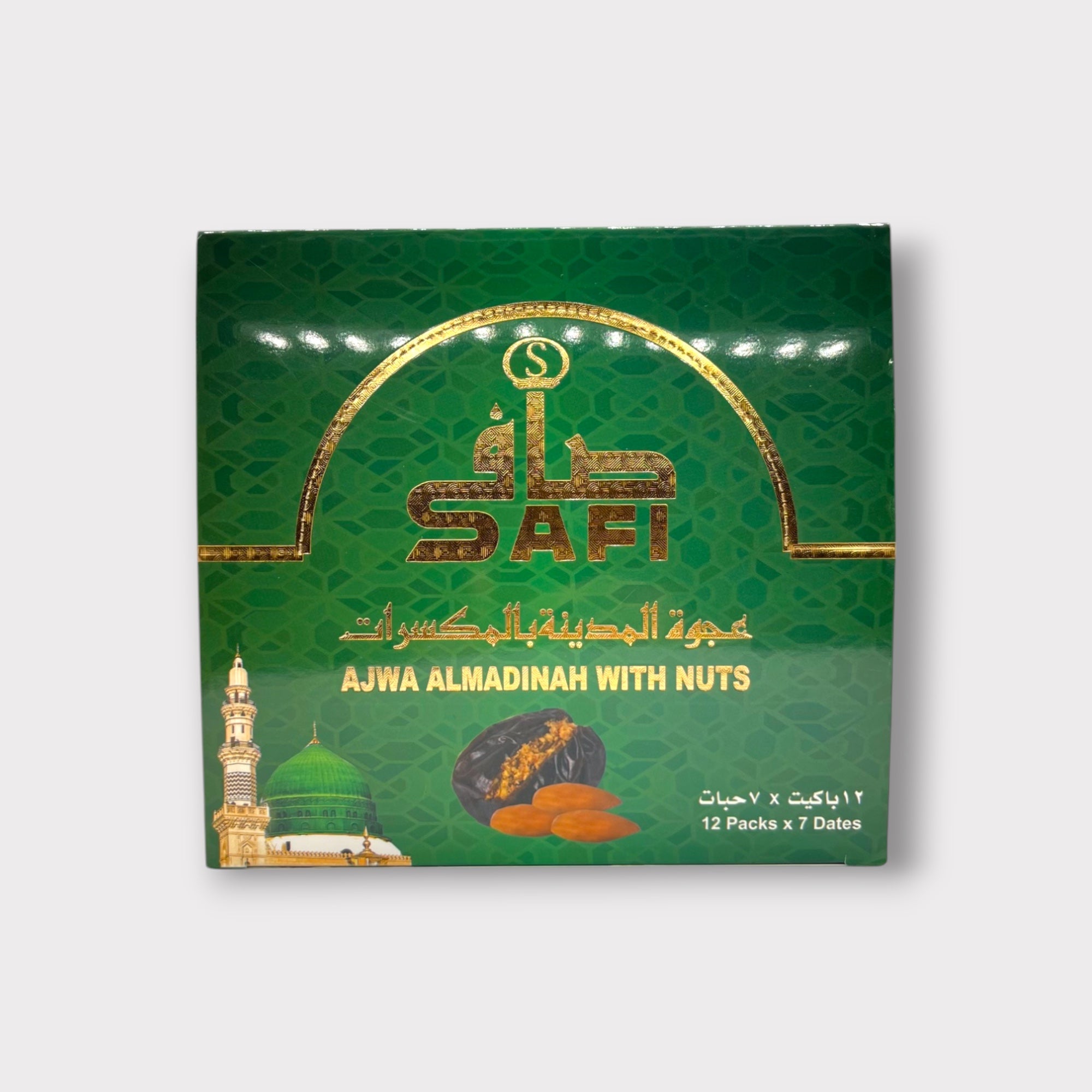 Premium Ajwa Al Madinah Dates with Mixed Nuts - Organic Medjool Dates with Almonds, Cashews & Walnuts - Healthy Snack for Ramadan, Gifts & Healthy Lifestyle