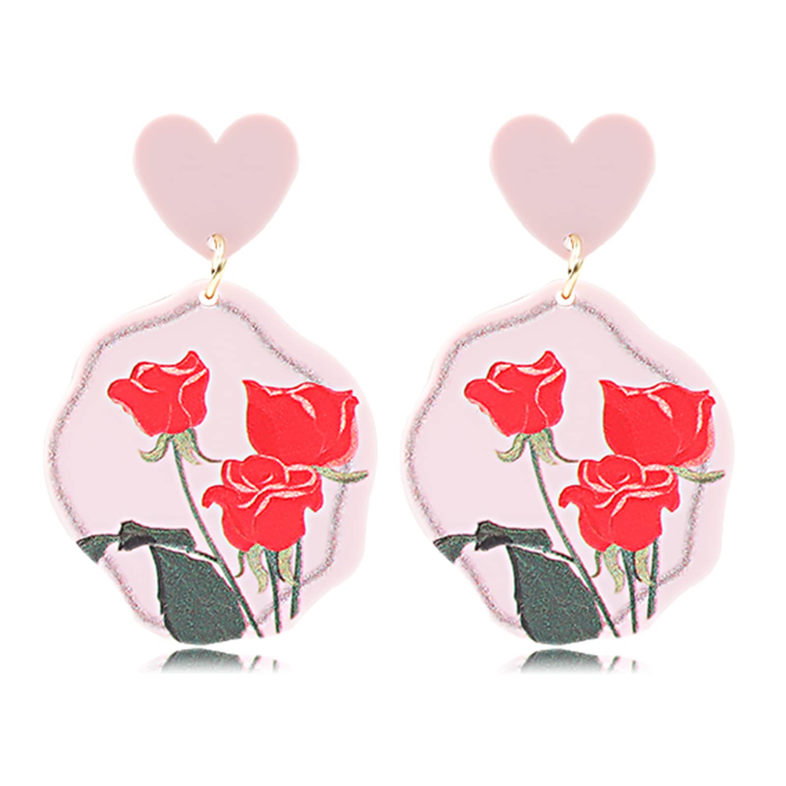Stylish Acrylic Drop Dangle Earrings for Women - Geometric Statement Jewelry, Cute Mottled Resin Fashion Earrings, Perfect Valentine's Day Gift for Women & Teen Girls | Great for Parties, Dating & Everyday Wear