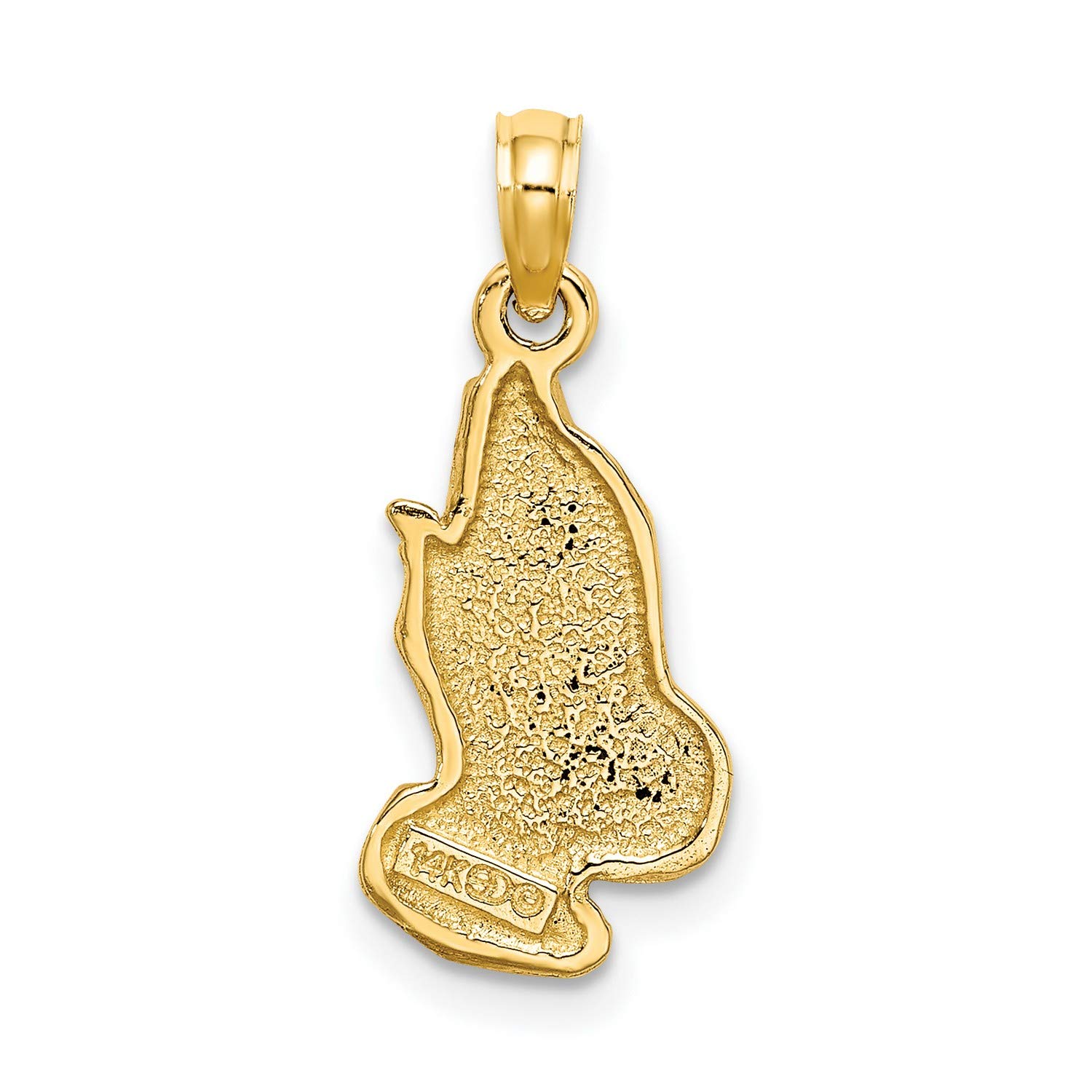 14K Yellow Gold Praying Hands Charm Pendant - Perfect for Necklaces, Bracelets & Spiritual Jewelry Gifts