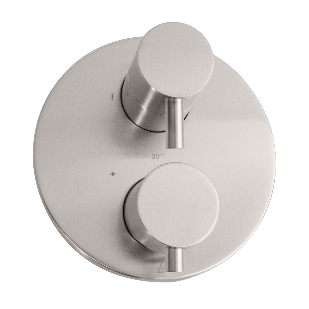 ZLINE Emerald Bay Thermostatic Shower System in Brushed Nickel - High Pressure Rainfall Showerhead with Handheld Spray - Perfect for Modern Bathroom Renovations & Spa-Like Shower Experience (EMBY SHS T2 BN)