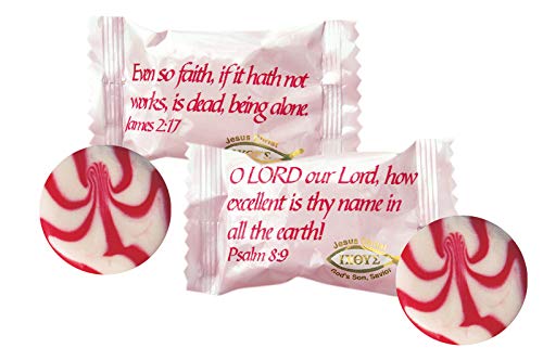 Scripture Candy - Strawberries & Cream Hard Candy 1 Pound Bag (75 Pieces) - Perfect for Church Events, Bible Study Snacks & Christian Gift Giving
