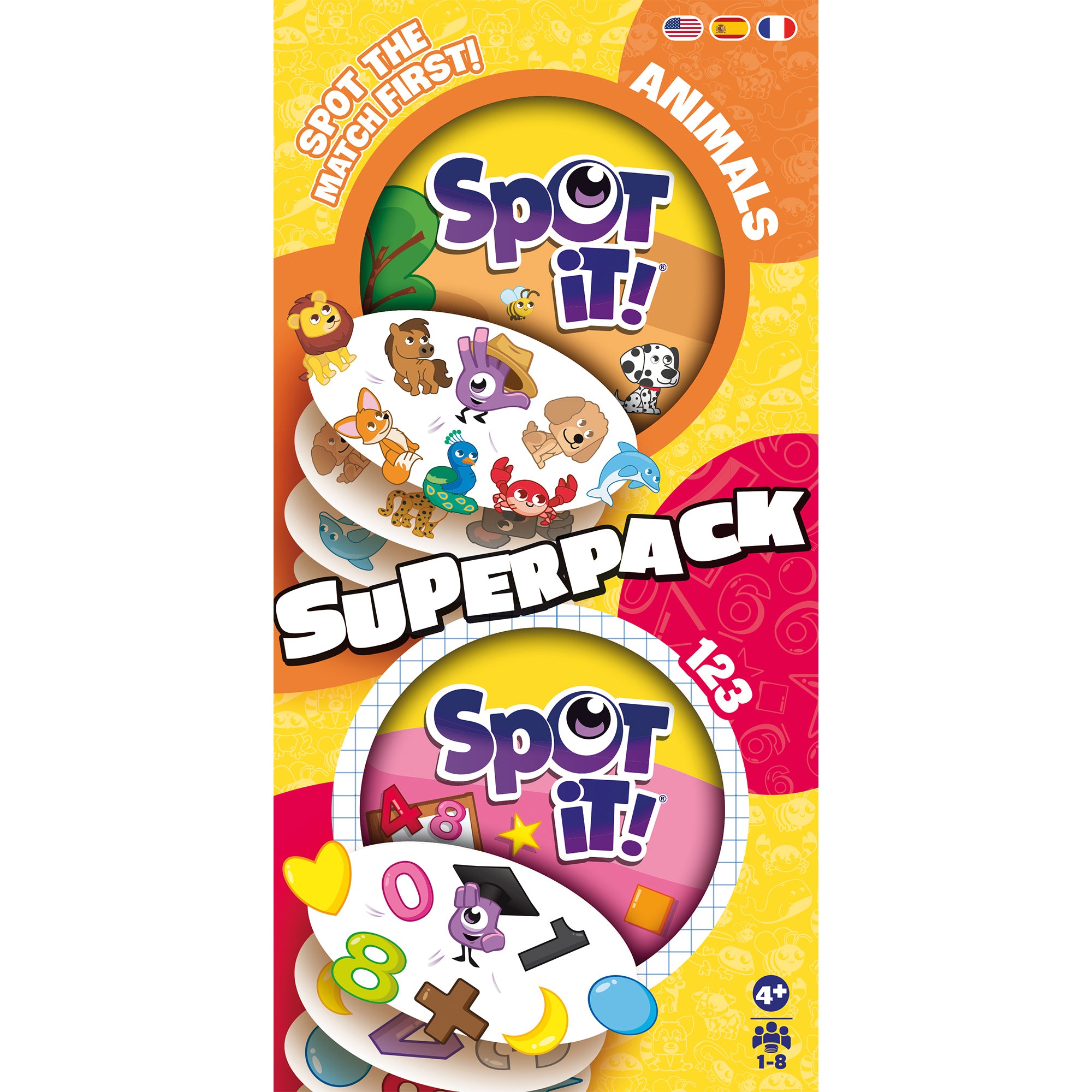 Spot It! Superpack Kids Card Game - Eco-Friendly Big Box Edition for Family Game Night & Travel Fun