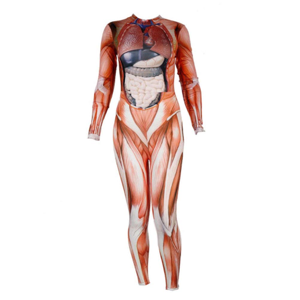ABOOFAN Halloween Cosplay Muscle Jumpsuit - Tight Long Sleeve Full Body Costume for Men & Women (L/XL) | Perfect for Halloween Parties, Cosplay Events & Themed Performances