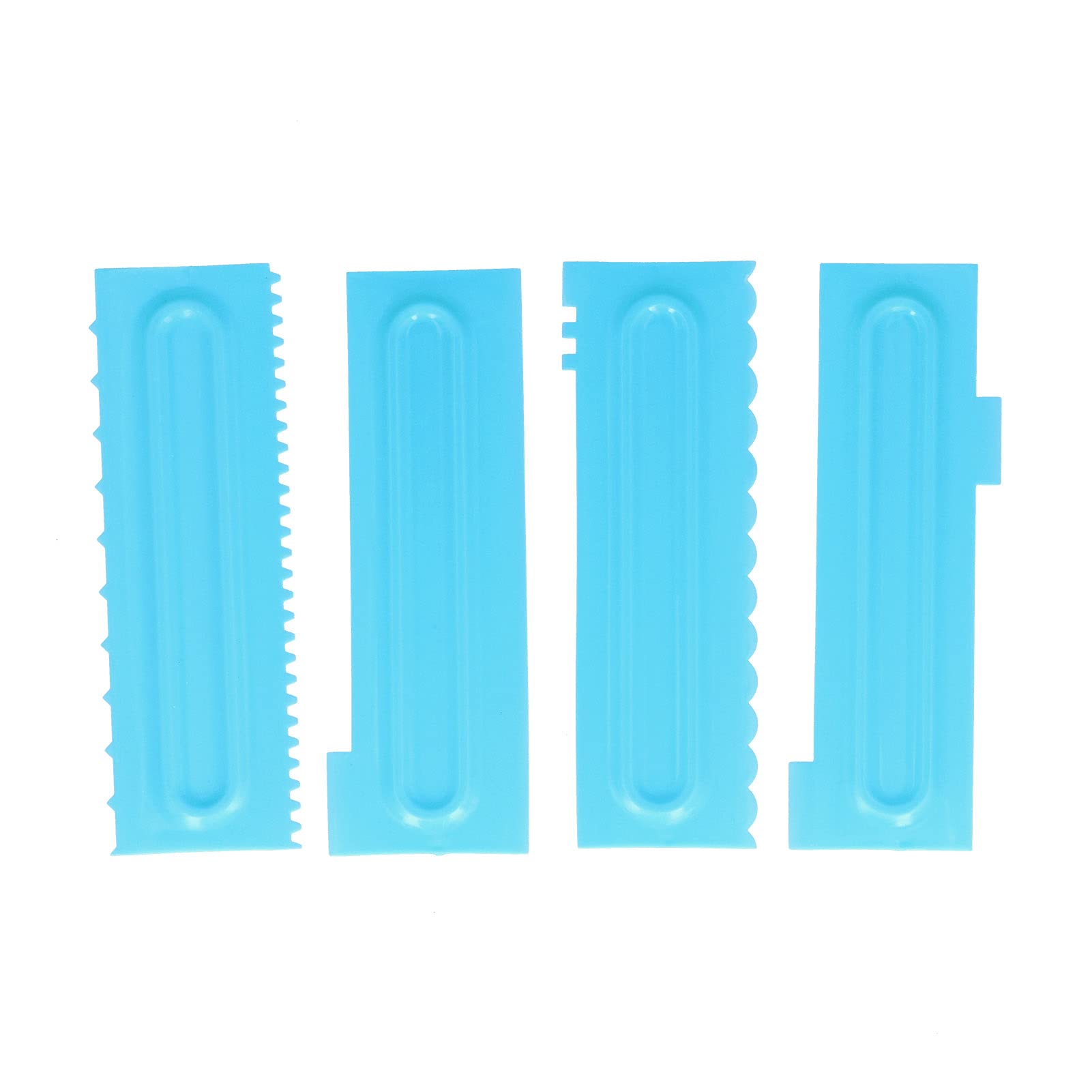 4PCS Cake Scraper Set - Stainless Steel Cream Scraper & Cake Decorating Comb for Smoothing Fondant - Perfect for Birthday Cakes, Wedding Cakes & Baking Decorations