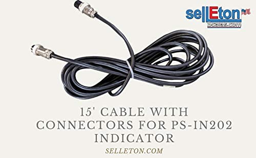 SellEton 15-Foot Cable with Connectors for PS-IN202 Indicator - Compatible with SellEton Floor Scales | Perfect for Industrial Weighing & Warehouse Applications