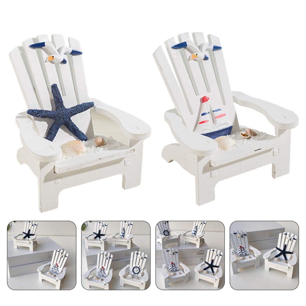 2Pcs Miniature Wooden Chair Decor - Small Home & Office Decoration Ornaments for Dollhouse, Bookshelf, and Tabletop Display