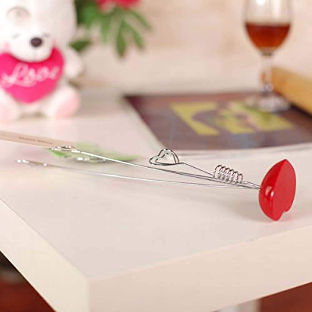 Heart-Shaped Photo & Gift Card Holder - Silver & Red Display Stand for Wedding, Christmas, Party Decorations