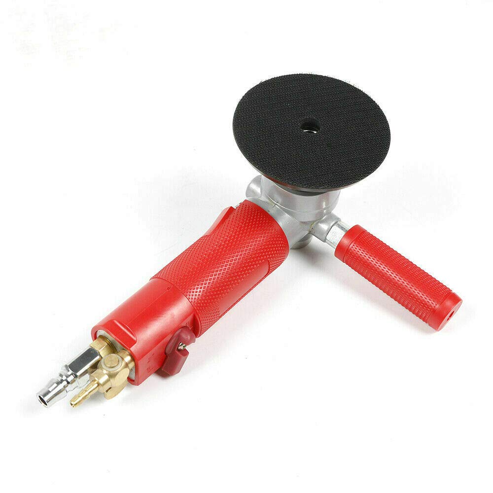 **4 Inch Pneumatic Air Wet Stone Polisher - M16 Thread Water Jet Sander for Granite, Marble & Concrete - Red BC-WS100 (Ideal for Countertops, Floors & DIY Stone Polishing Projects)**