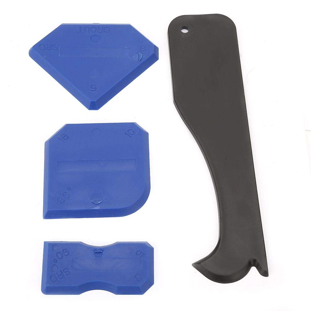 4PCS Caulking Tool Kit - Professional Sealant Finishing Tools with Silicone Scraper & Grout Remover for Perfect Caulk Lines (Blue) - Ideal for Bathroom, Kitchen & DIY Home Projects