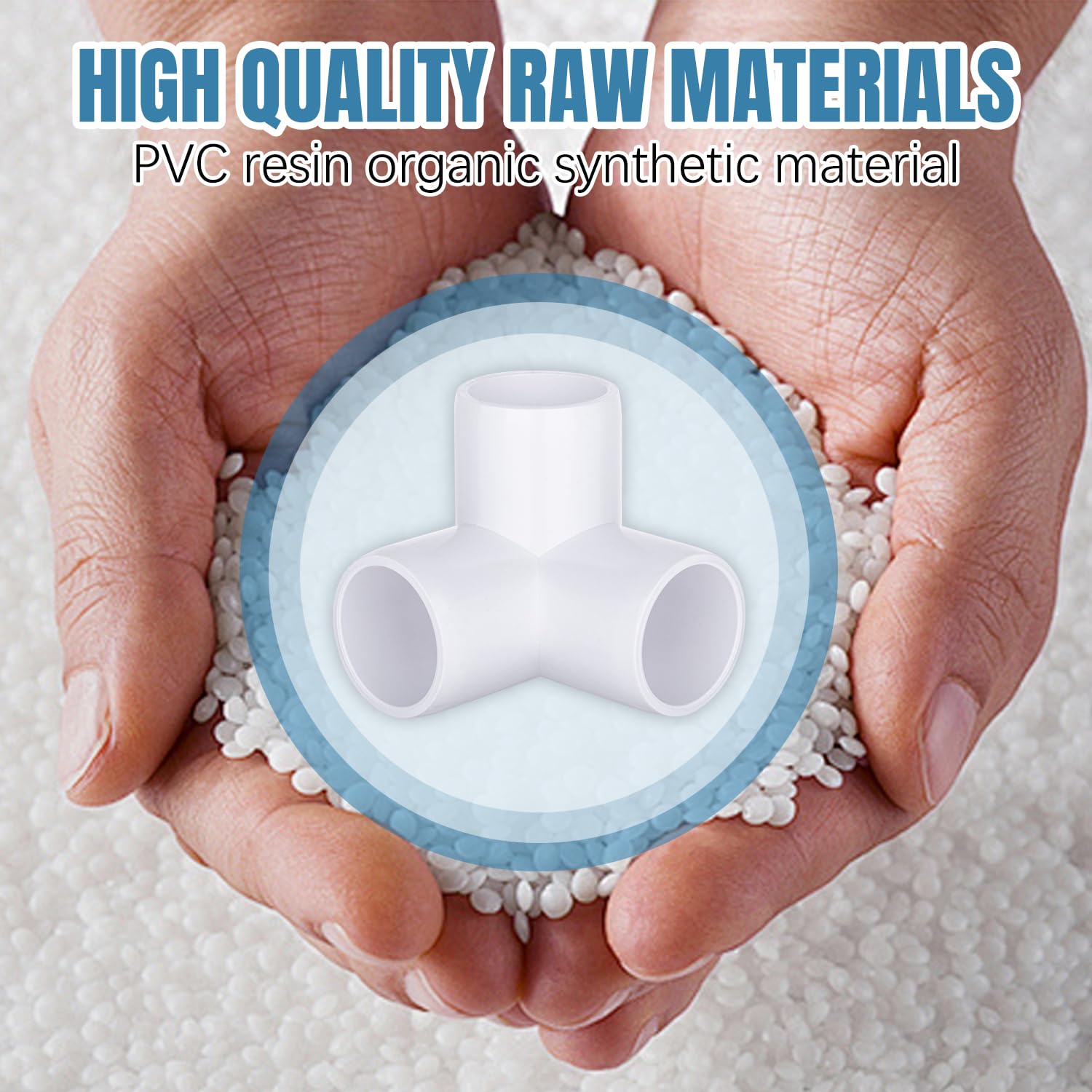 3/4 Inch 3-Way PVC Pipe Fittings - White PVC 3-Way Connectors (12 Pack) - Furniture Grade for DIY Projects, Home Improvement & Plumbing Applications