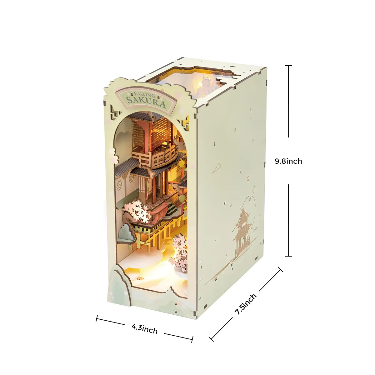 DIY Book Nook Kit - 3D Miniature Falling Sakura Cherry Blossom Bookshelf Insert for Home Decor, Gifts & Relaxation | Perfect for Book Lovers, Meditation Spaces & Japanese Culture Enthusiasts
