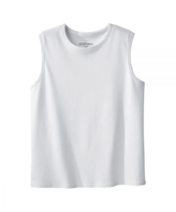 3 Pack Men's Adaptive Sleeveless Undershirts - Breathable Comfort for Wheelchair Users & Seniors - Moisture Wicking Seamless Tank Tops for Daily Wear & Post-Surgery Recovery