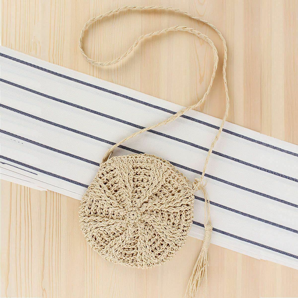 Summer Women's Bohemian Straw Crossbody Bag with Tassels & Crochet Design - Perfect for Beach Travel, Daily Use, and Outdoor Adventures