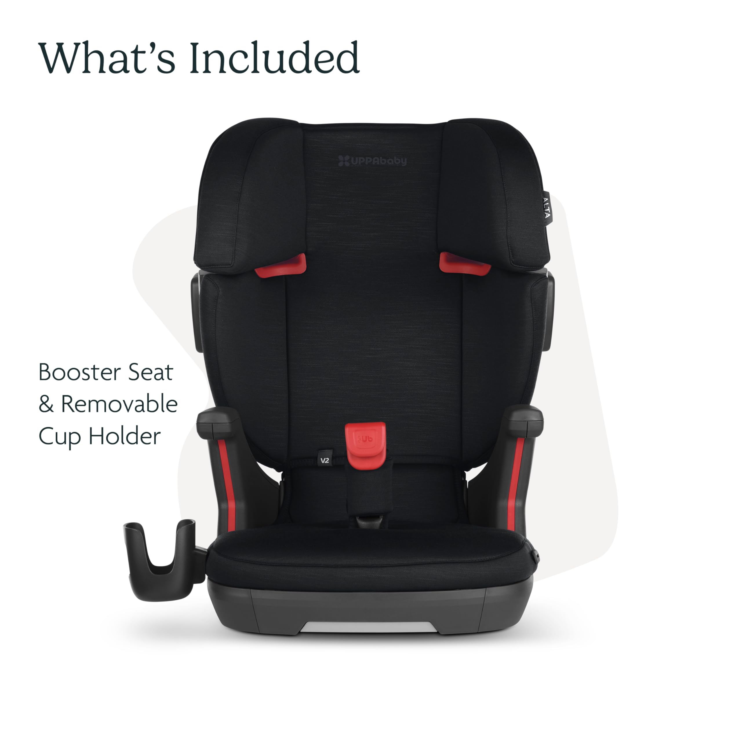 **UPPAbaby Alta V2 High Back Booster Car Seat for Kids – 7-Position Adjustable, Active Support Headrest, SecureFit Belt Guide & Cup Holder – Jake (Black Mélange) – Perfect for Travel & Everyday Safety**    （如果原始标题中的 