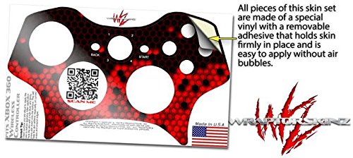 XBOX 360 Wireless Controller Vinyl Skin - HEX Red WraptorSkinz Decal for Gaming Protection