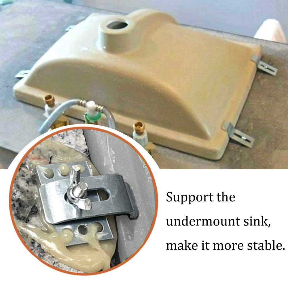 Epoxy Undermount Sink Clips 10 Pack - Heavy Duty Kitchen & Bathroom Sink Brackets for Secure Installation - Perfect for Undermount Sink Support in Home Renovation Projects