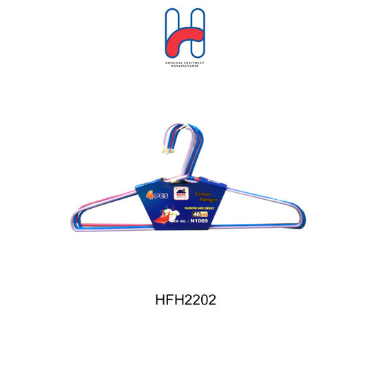 Heavy Duty Wire Hangers (4-Pack) - 46cm Metal Clothes Hangers for Closet Organization - N1069 (HFH2202) - Perfect for Drying, Storing & Displaying Clothes in Home, Laundry Room or Retail Store