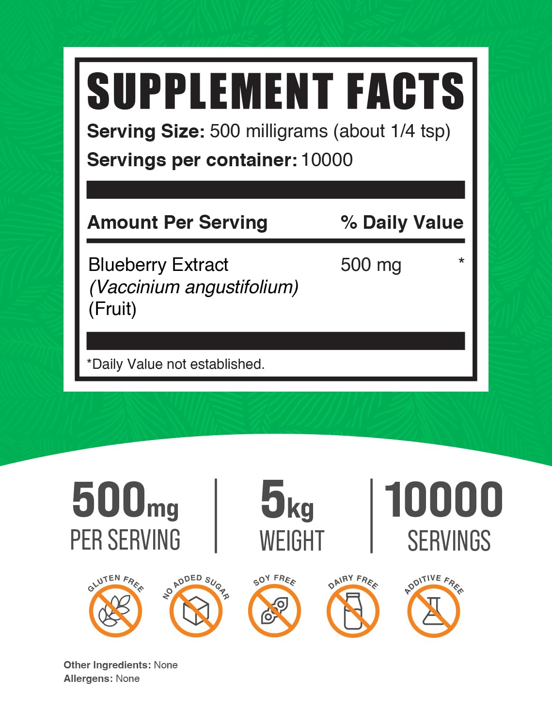 BulkSupplements.com Premium Wild Blueberry Extract Powder - 5kg (11 lbs) Anthocyanin & Antioxidant Supplement for Baking, Smoothies, and Wellness - USDA Organic, Non-GMO, Gluten-Free - Boost Immunity & Support Heart Health