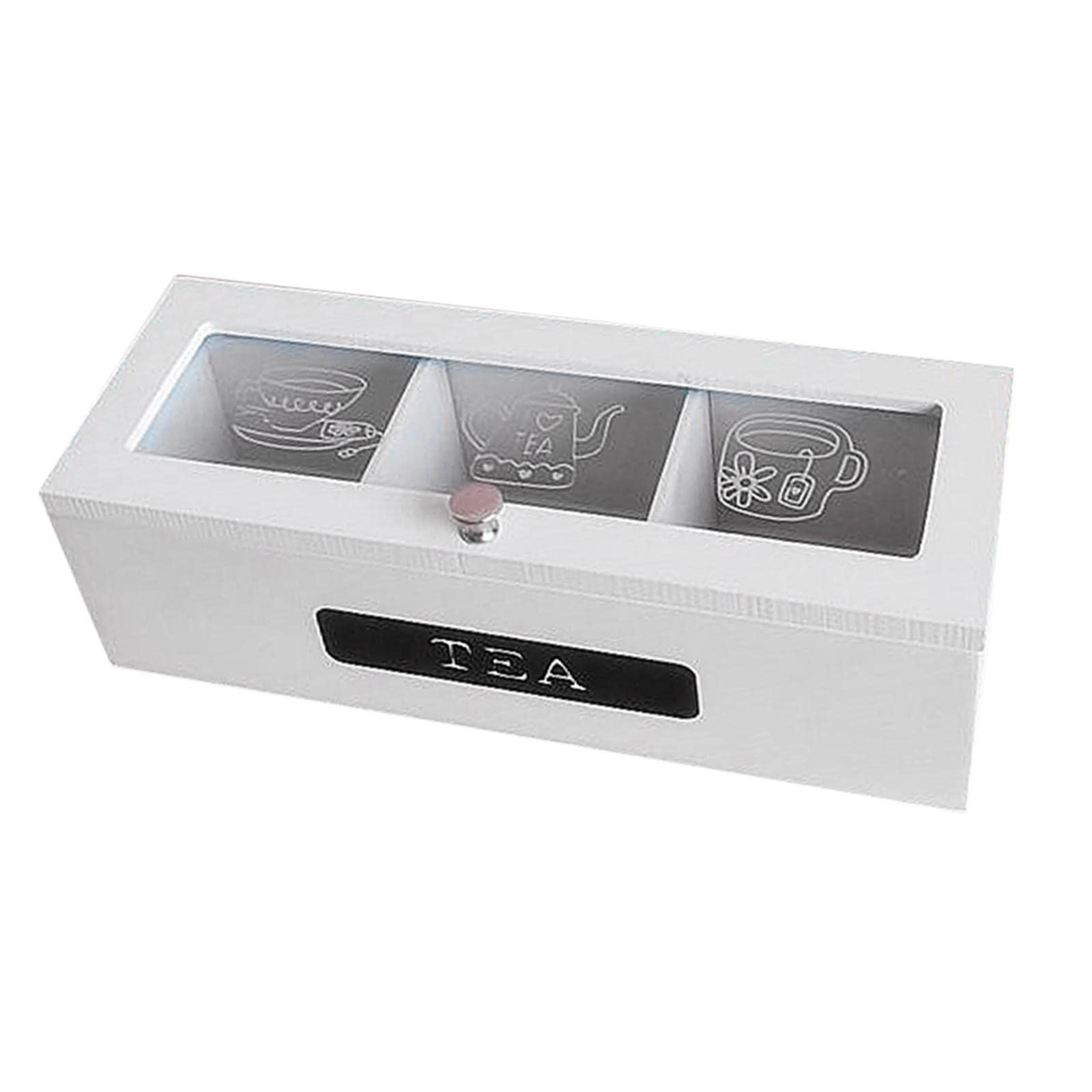 Milageto 3 Compartment Desktop Organizer - Tea Bag Holder, Spice Storage Case for Coffee Sweeteners & Seasoning Packets | Perfect for Home, Office & Cafe Organization