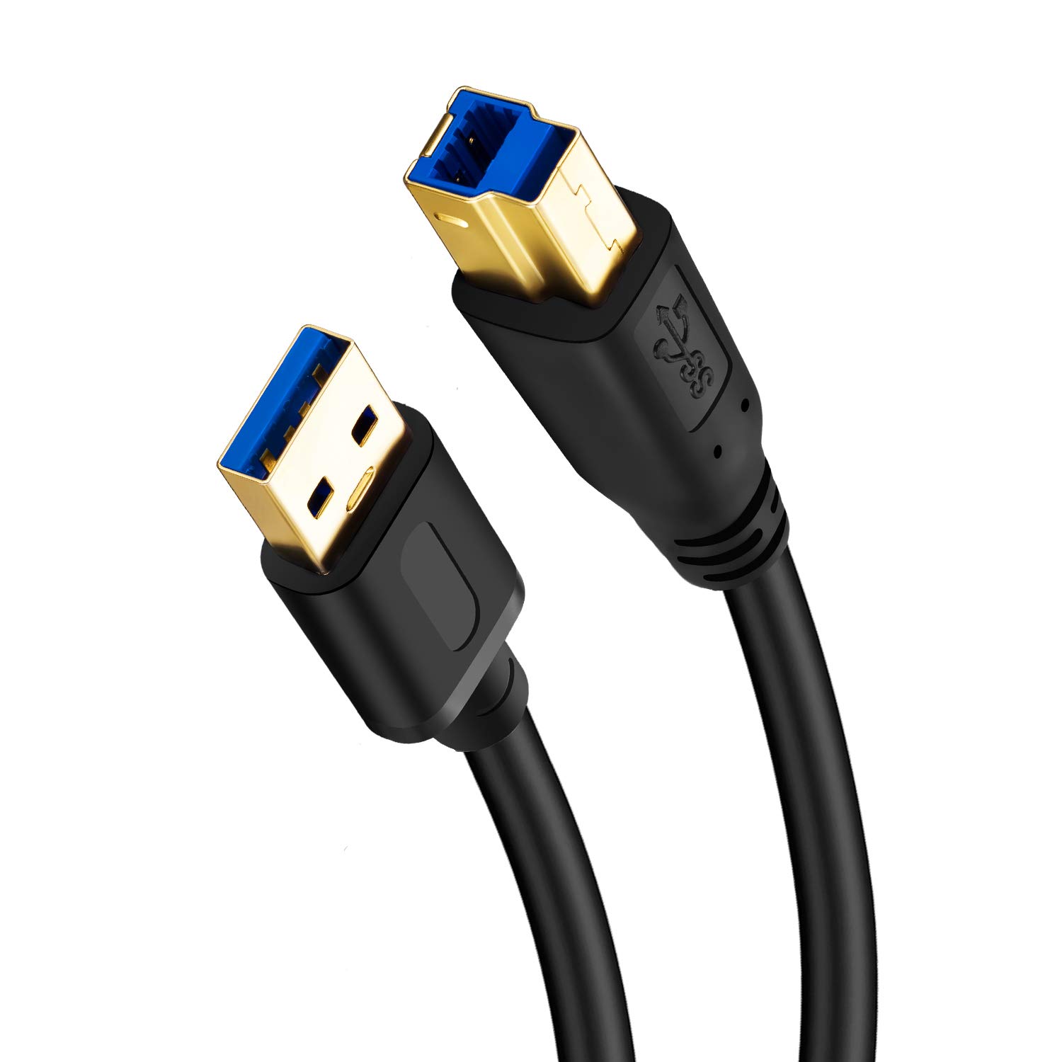 High-Speed USB 3.0 A Male to B Male Cable 25Ft (8M) - SuperSpeed Data Transfer for Scanners, Printers, External Hard Drives | Perfect for Office Equipment, Desktop Setup & Data Backup Solutions