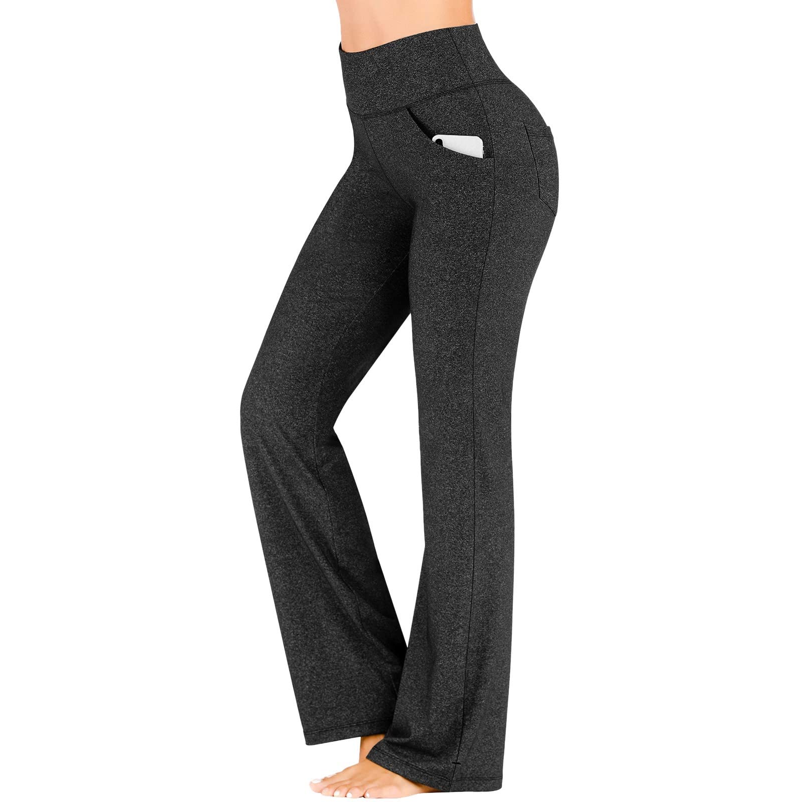 High Waist Bootcut Yoga Pants for Women - Tummy Control & Butt Lifting Flare Leggings with Pockets - Perfect for Workouts, Yoga & Casual Wear