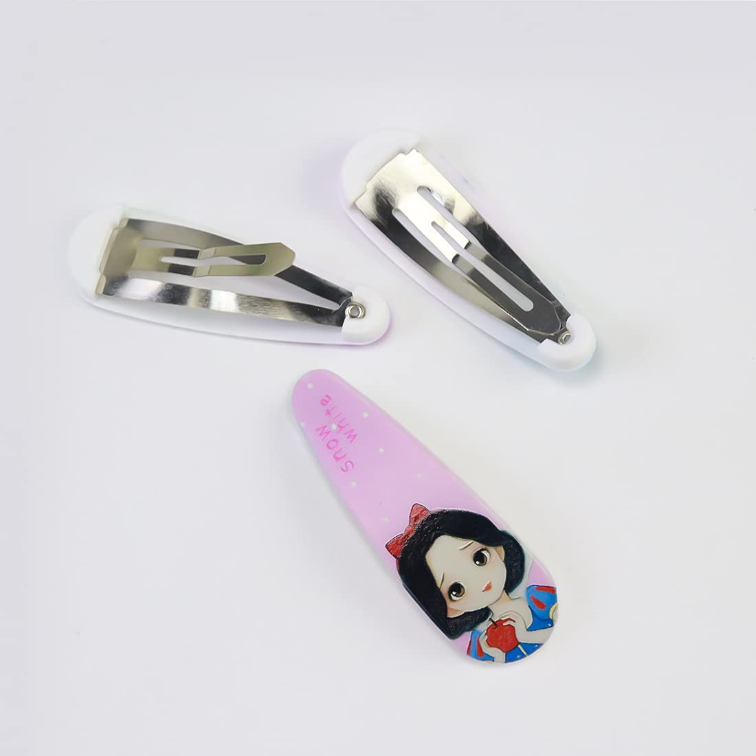 Princess Hair Clips for Girls - Cute Metal Snap Barrettes Hair Accessories Set of 5 - Perfect for School, Parties, and Everyday Wear