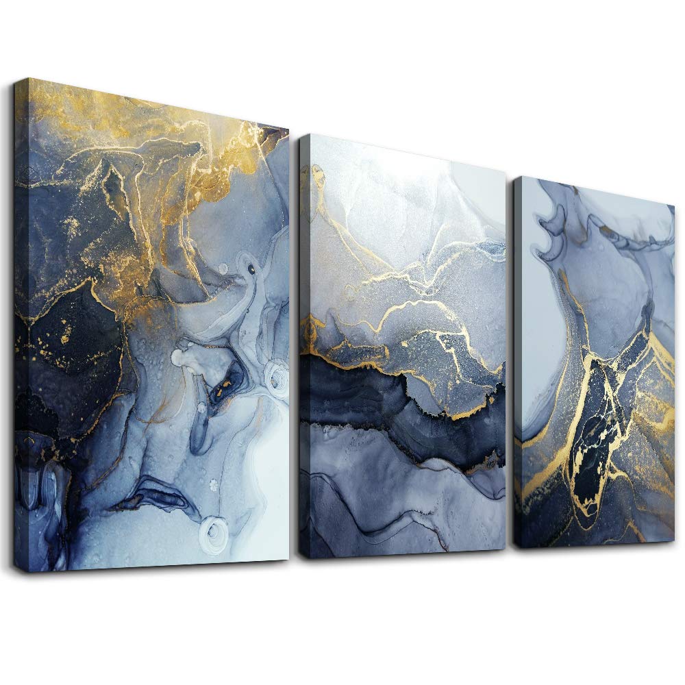 Abstract Wall Art Paintings - Modern Ink Wall Decor for Living Room, Bedroom, Office & Bathroom - 3 Panel Set (16x24 Inch Each) - Perfect for Home Decor, Gifts & Interior Design