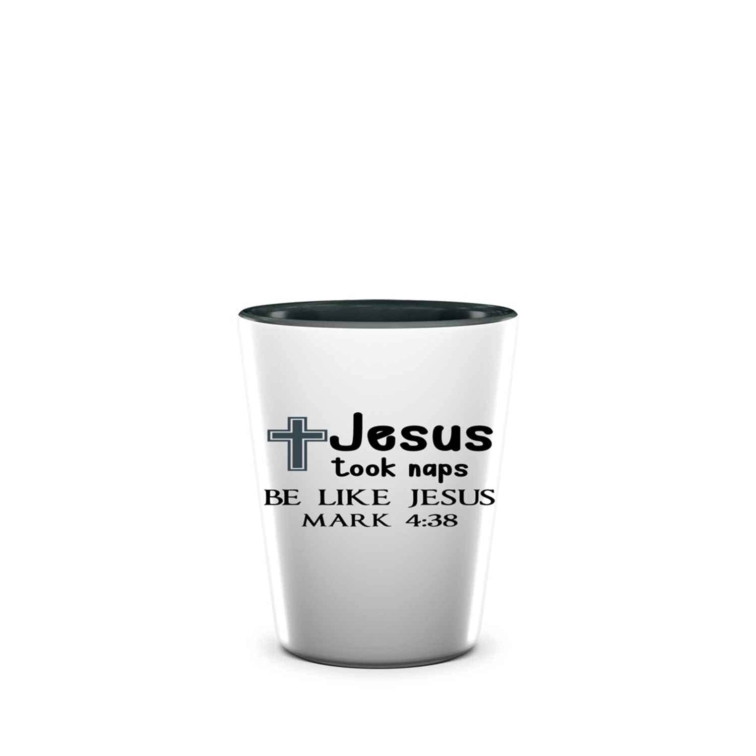 Jesus Shot Glass - Bible Verse 95924 Gift for Birthday, Anniversary - 1.5 Oz Black