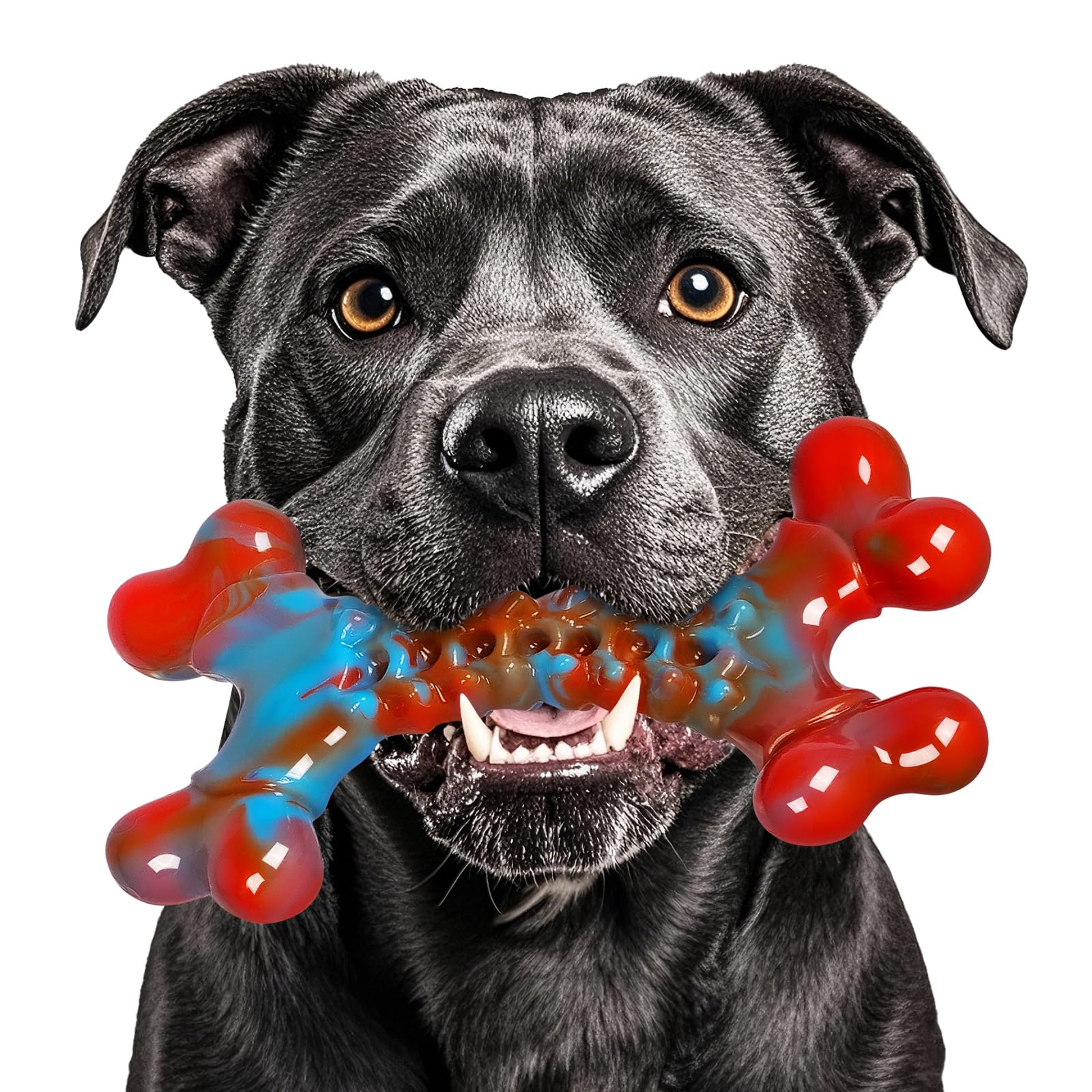 Indestructible Tough Dog Chews for Aggressive Chewers - Durable Chew Toys for Medium & Large Breed Dogs - Long-Lasting Bacon Flavored Bone Toy to Keep Pets Busy & Prevent Boredom | Perfect for Crate Training, Teething Puppies & High-Energy Dogs