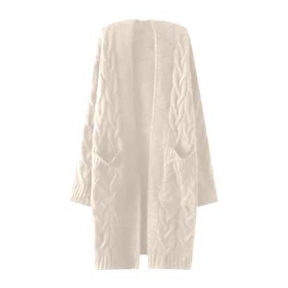 Women's Casual Long Sleeve Open Front Cable Knit Cardigan - Chunky Knit Sweater Coat for Fall & Winter | Cozy Outerwear for Office, Date Night & Lounge Wear