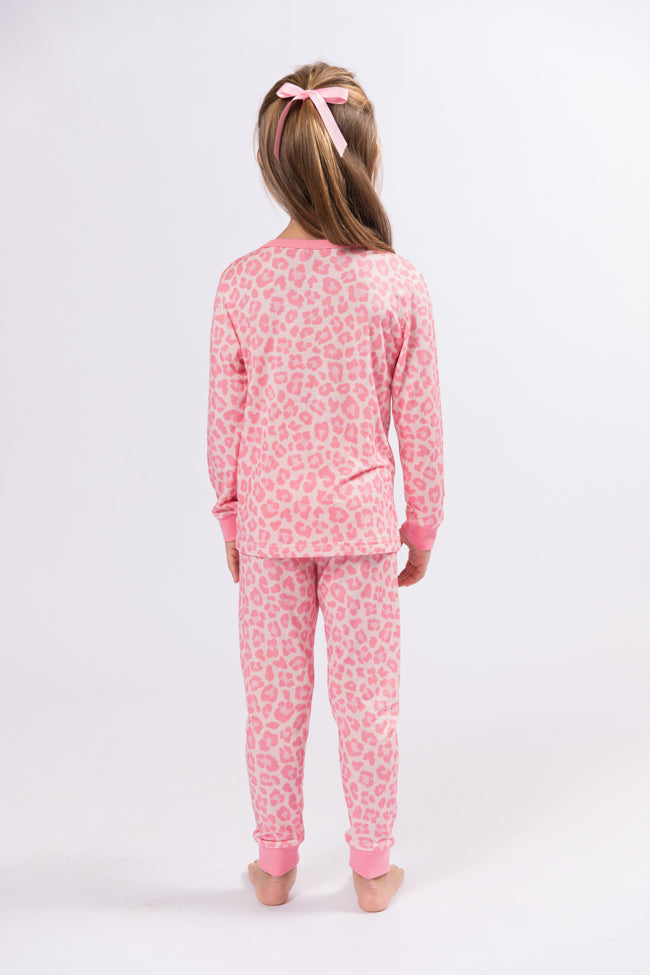 Kids' Sweet Dreams Pink Leopard Print Pajama Set - Soft & Cozy Sleepwear for Girls | Perfect for Bedtime, Sleepovers & Loungewear