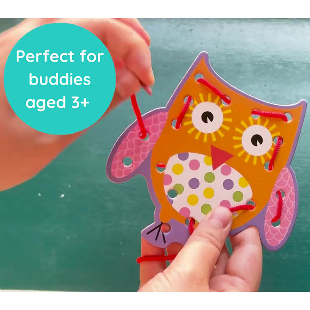 Buddy & Barney Alphabet Lacing Cards - 52pc Educational Threading Set for Kids - Perfect for Preschool Learning & Fine Motor Skills Development