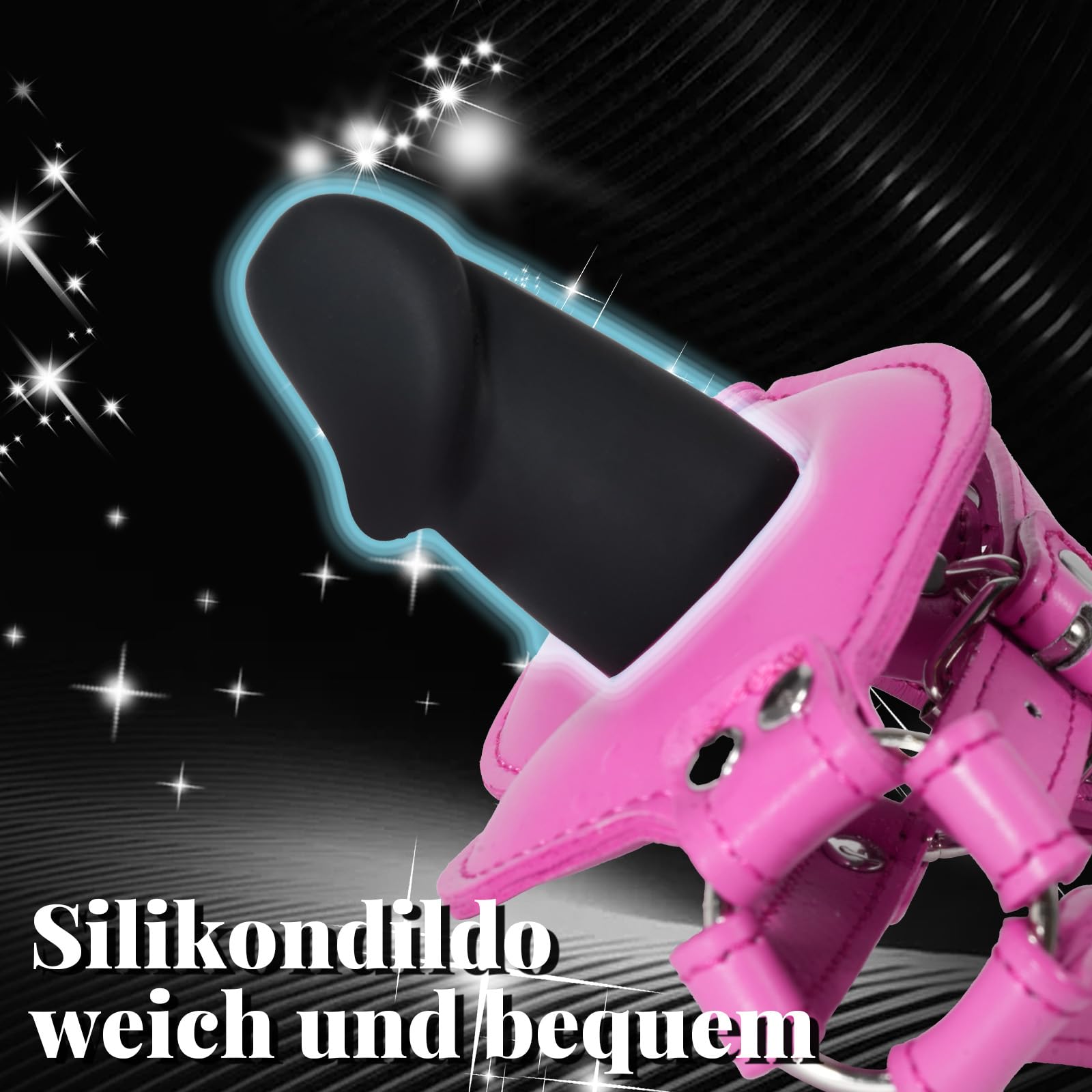 Adjustable Leather Bondage Gag with Silicone Dildo - Pink Erotic Sex Toy for BDSM, Fetish Play, Couples & Adults - Perfect for Roleplay, Spice Up Intimacy & Sensual Exploration