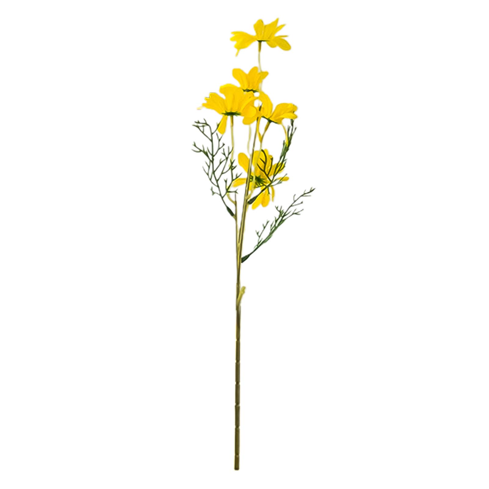 IKAXIYO 5-Head Artificial Daisy Flowers - Faux Silk Simulation Marguerite Fake Plants for Home Decor, Wedding Centerpieces, Office Desk Decorations (Yellow)