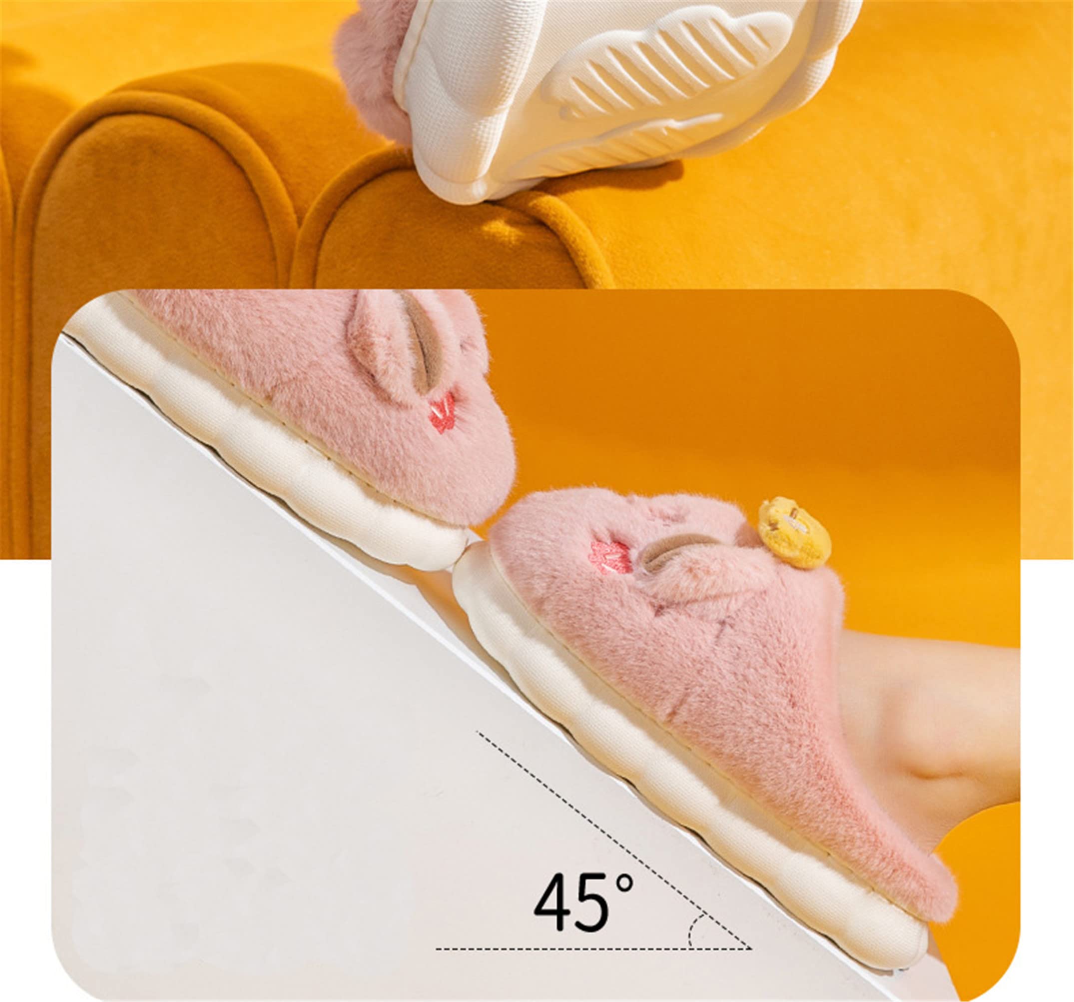 YILANLAN Women's Cute Pig Slippers - Animal Plush House Shoes for Winter, Warm & Cozy Indoor/Outdoor Home Slippers - Perfect for Lounging, Gift Giving & Cold Weather Comfort