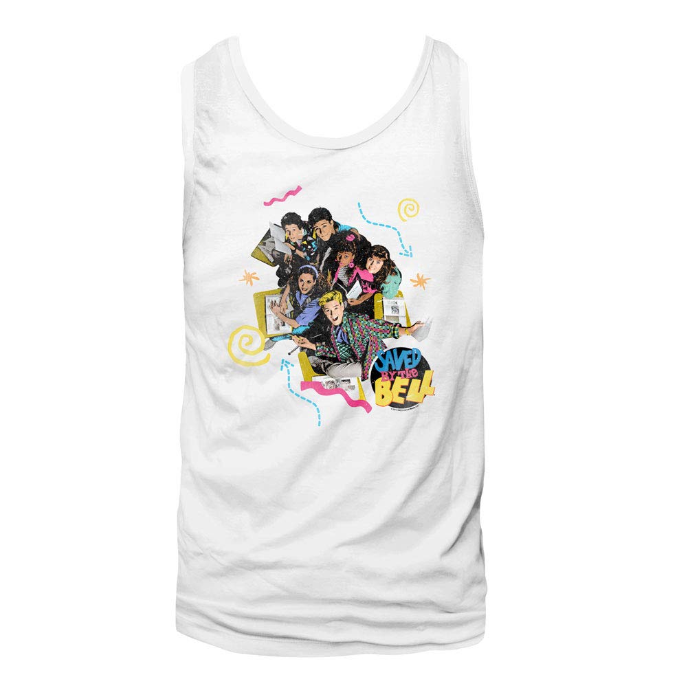 Saved by The Bell 1990 Bayside High Vintage Teen Comedy Sitcom Graphic Tank Top T-Shirt for Men & Women - Perfect for 90s Theme Parties, Casual Wear & TV Show Fans