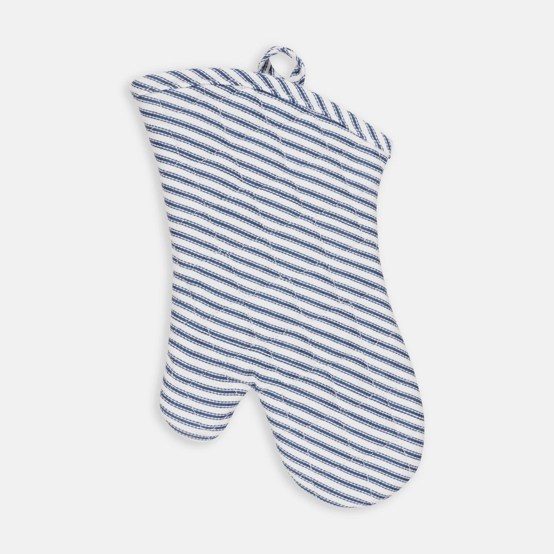 Blue Metro Stripe Oven Mitt - Heat Resistant Kitchen Glove for Baking, Cooking & Grilling - Perfect for Home, Restaurant & Outdoor BBQ Use