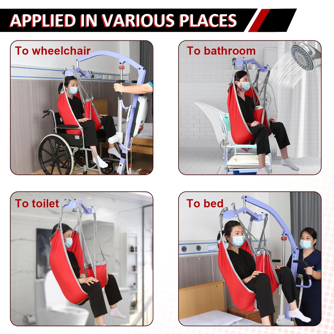 **Heavy-Duty Patient Lift Sling with Divided Leg & Lower Back Support - 500lb Weight Capacity for Safe Transfer & Positioning - Medium Size (1-Pack) - Ideal for Home Care & Medical Facilities**