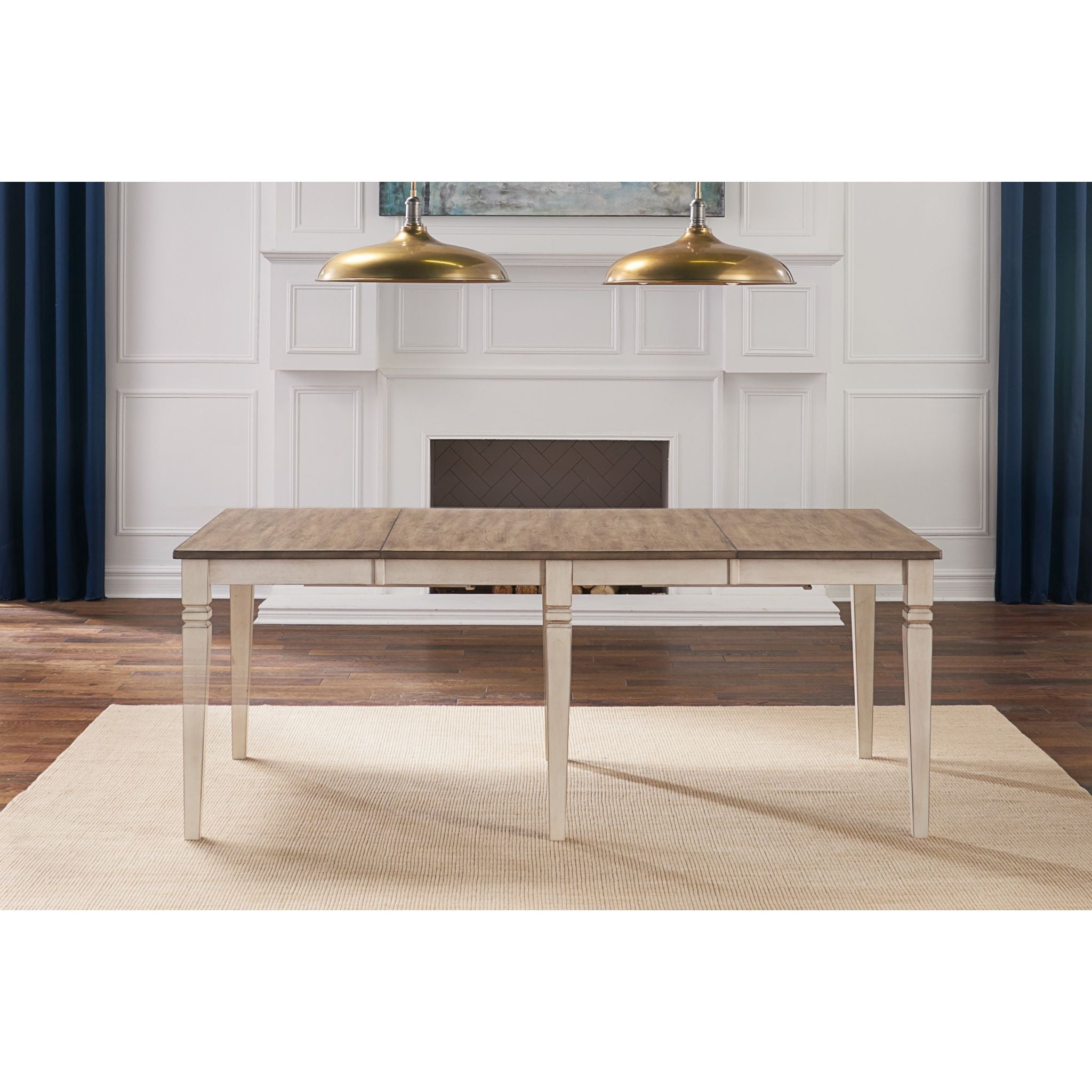 Modern Beacon Dining Table - Smoky White & Peppercorn Finish - 60-Inch Rectangle Wood Table for Dining Room - Perfect for Family Gatherings & Dinner Parties (1562008K)