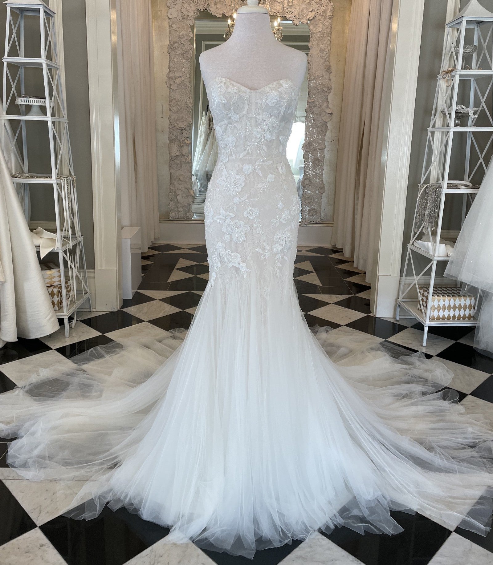 Jenny Yoo Adrienne Wedding Gown - Elegant Lace Bridal Dress for Bride, Perfect for Church Ceremony & Formal Reception