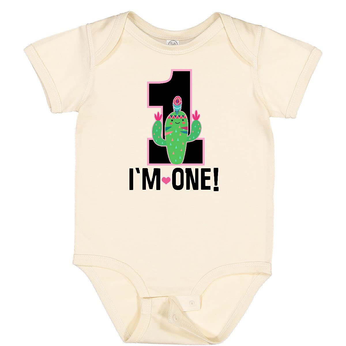 Inktastic 1st Birthday Cactus Baby Bodysuit - Cute Girls 1 Year Old Outfit for Birthday Party, Photo Shoot & Special Occasions