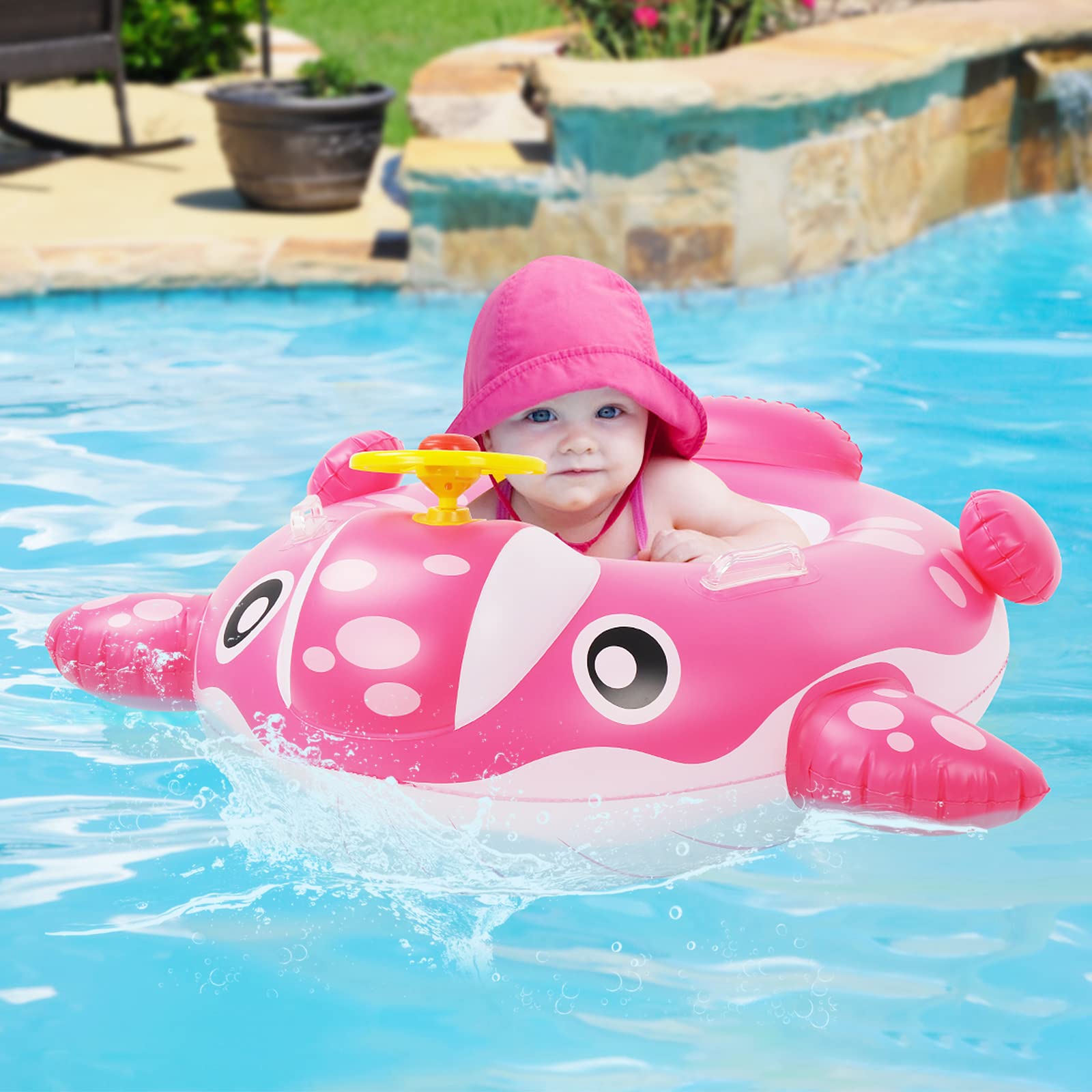 Peradix Baby Pool Float with Canopy - Inflatable Swim Ring for Toddlers | Beach & Pool Play