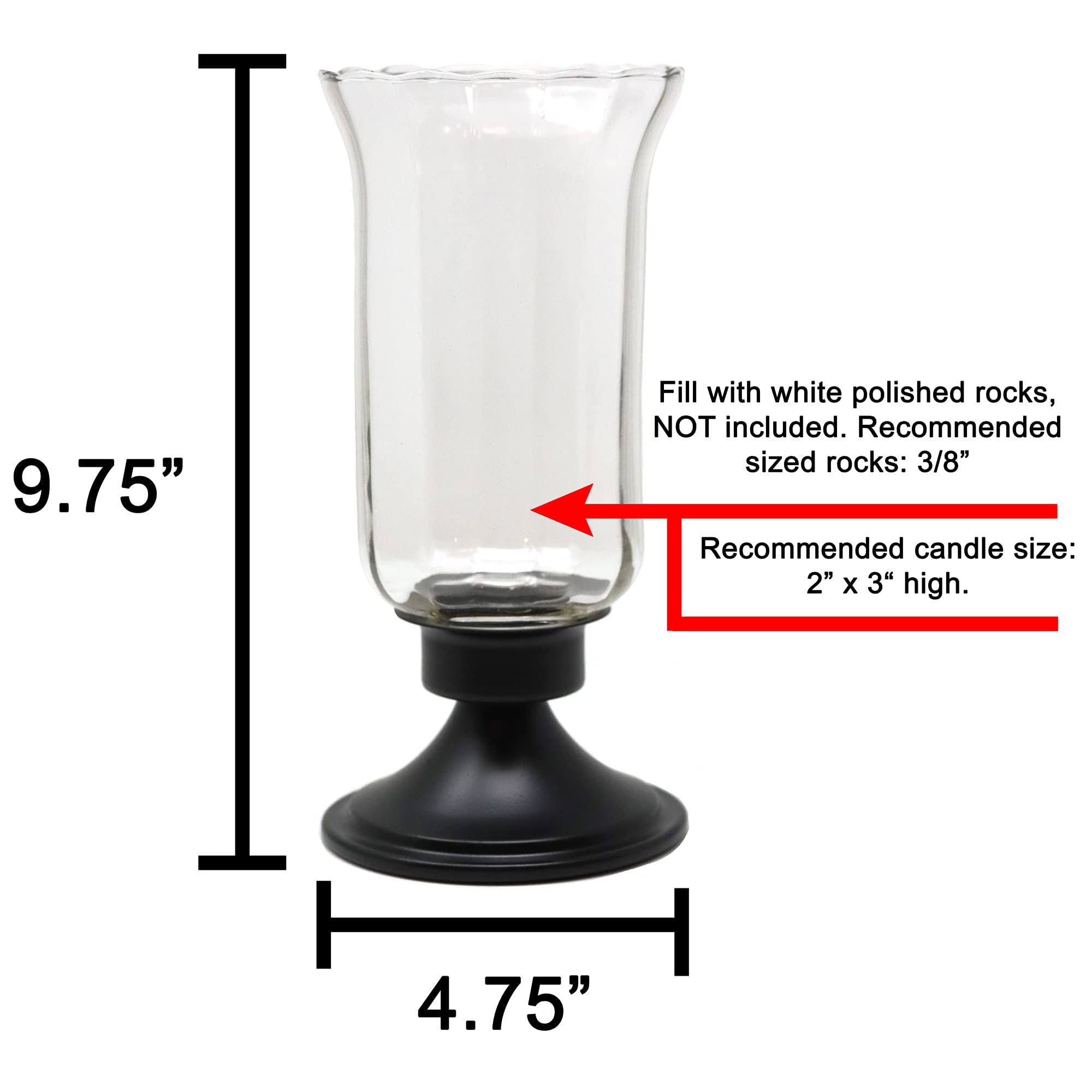 Seraphic Glass Hurricane Candle Holders Set of 4 - Elegant Decorative Centerpieces for Weddings, Dining Tables, and Home Decor