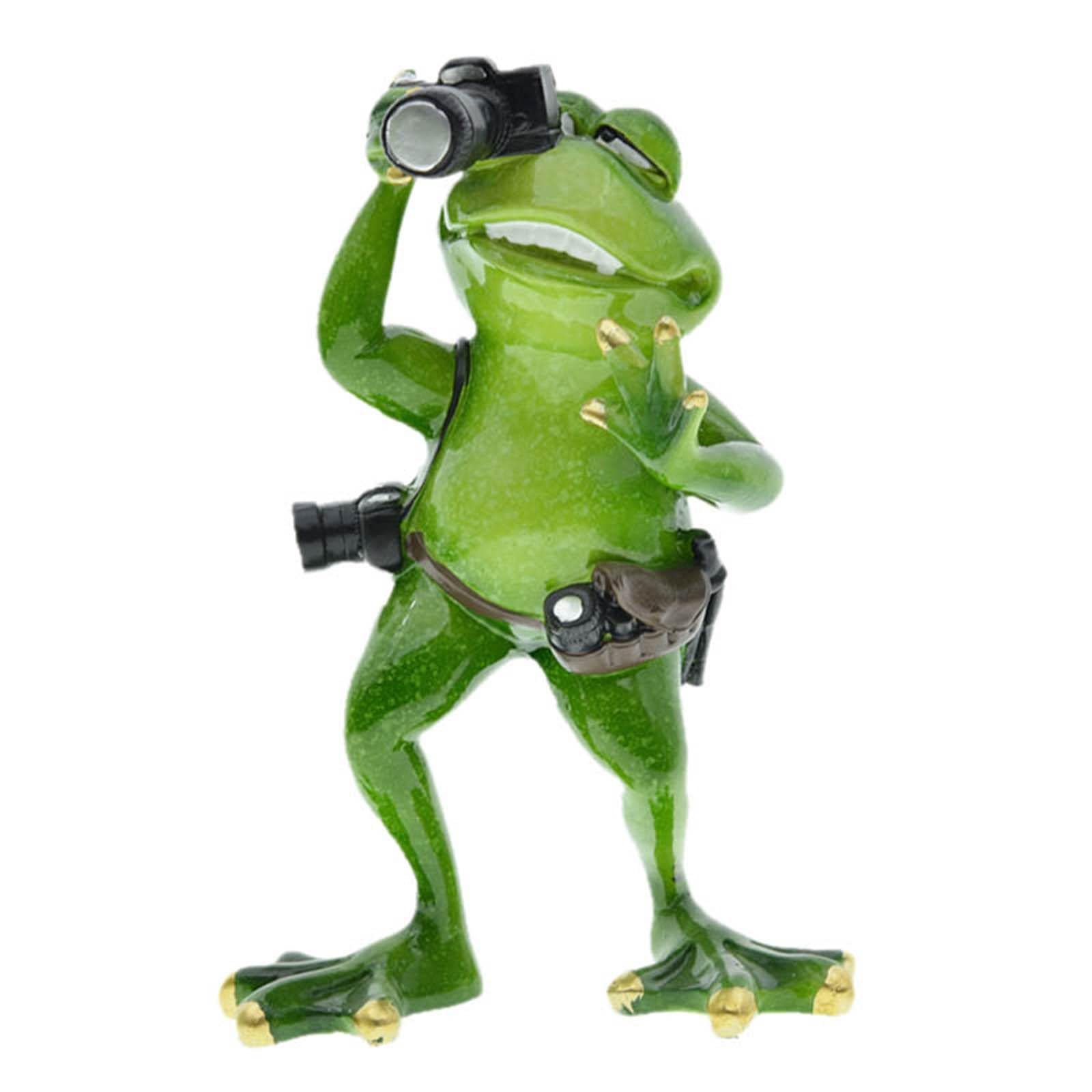 Homyl Creative Frog Figurine Statue - Handcrafted Frog Ornament Decor for Home Shelves, Office Desk & Garden - Unique Collectible Gift Idea (11.5 x 17cm) - Perfect for Nature Lovers, Home Decor & Gift Giving