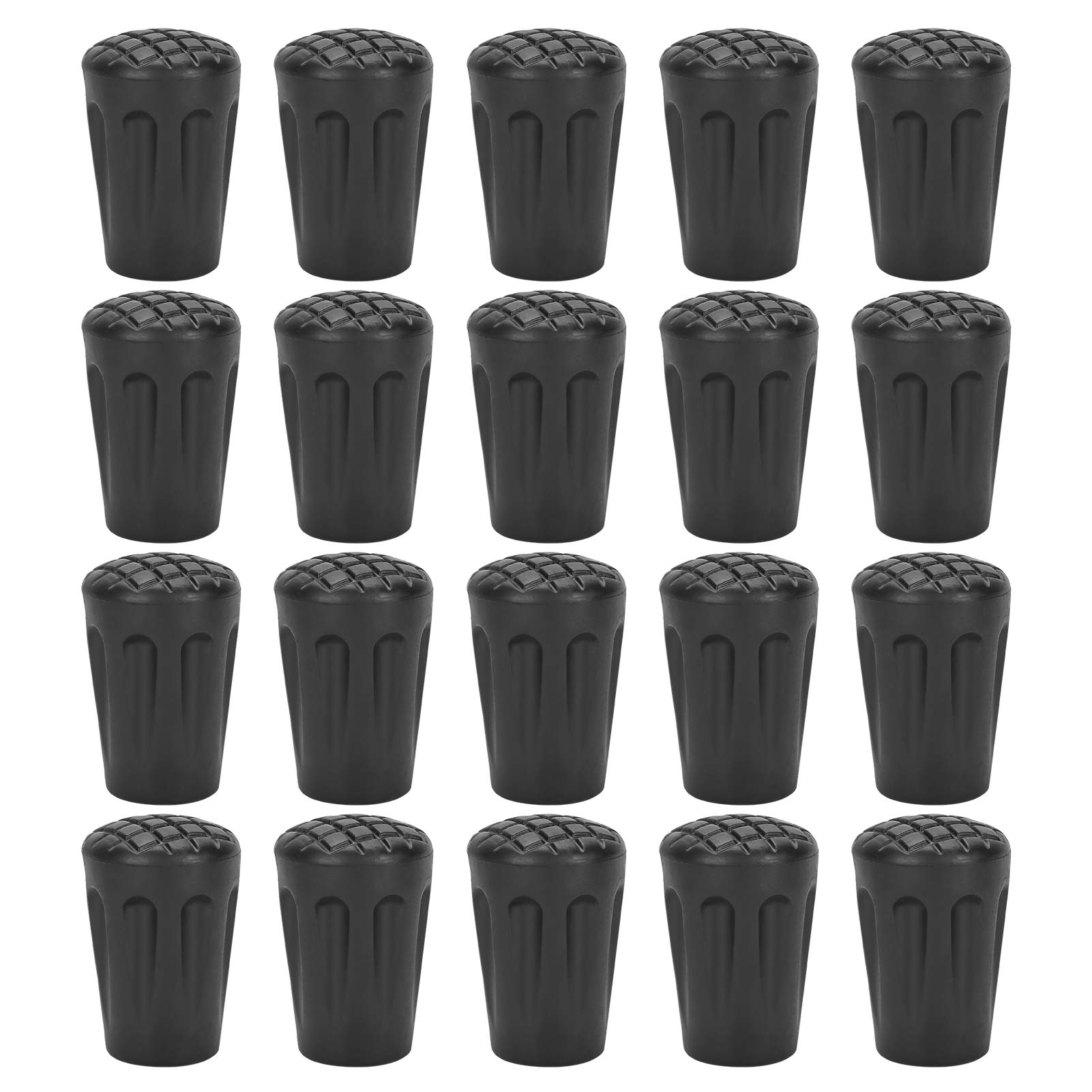 Heavy Duty Ferrule Protectors - Black Walking Stick Tips for Hiking, Trekking & Outdoor Adventures - Durable Replacement Tips for Canes & Walking Sticks