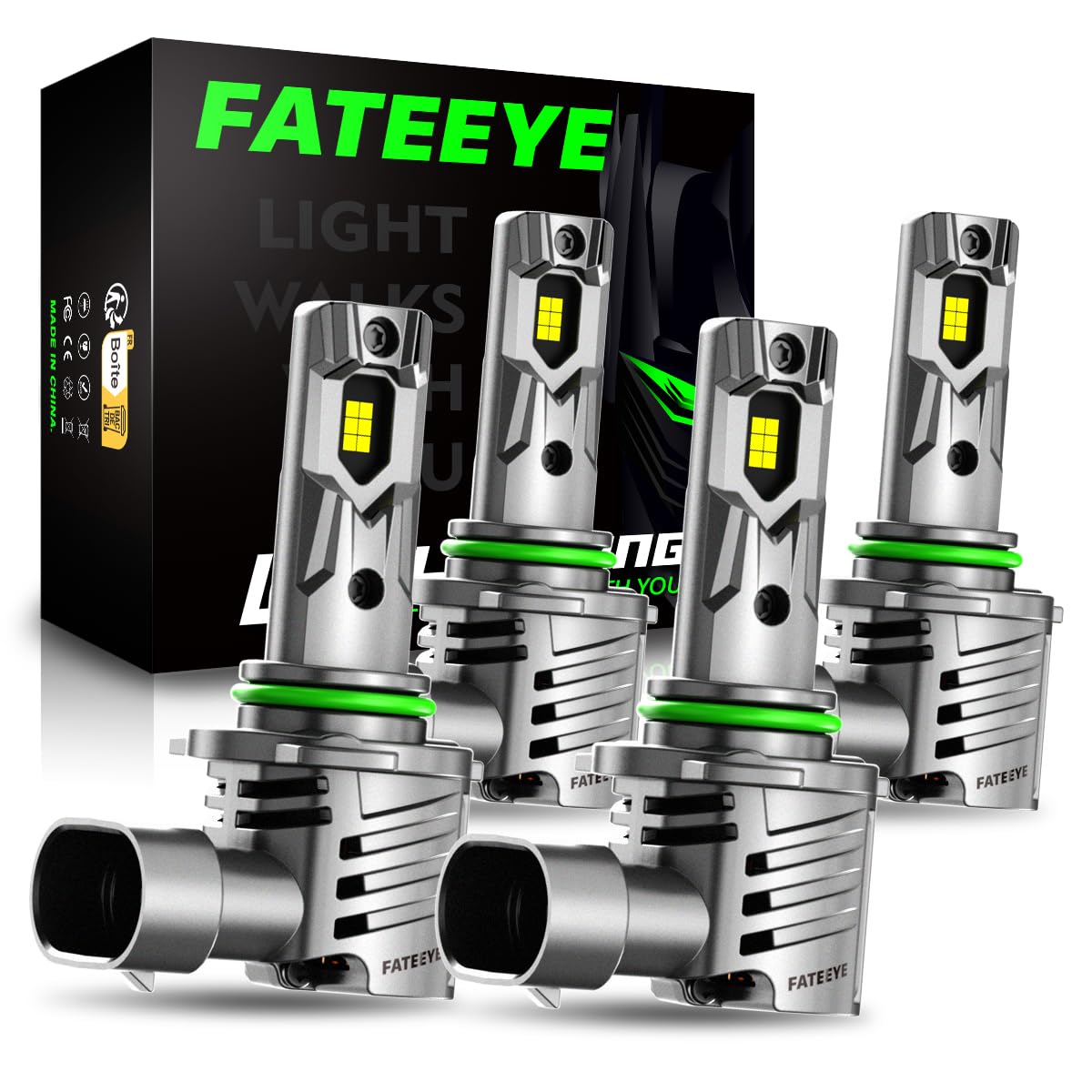 9005 9006 LED Bulbs Combo Pack of 4 - 50000LM Super Bright 6500K Cool White - IP68 Waterproof HB3 HB4 Replacement Lights - Plug & Play for Cars, Trucks, SUVs - Perfect for Night Driving, Foggy Conditions & Off-Road Adventures