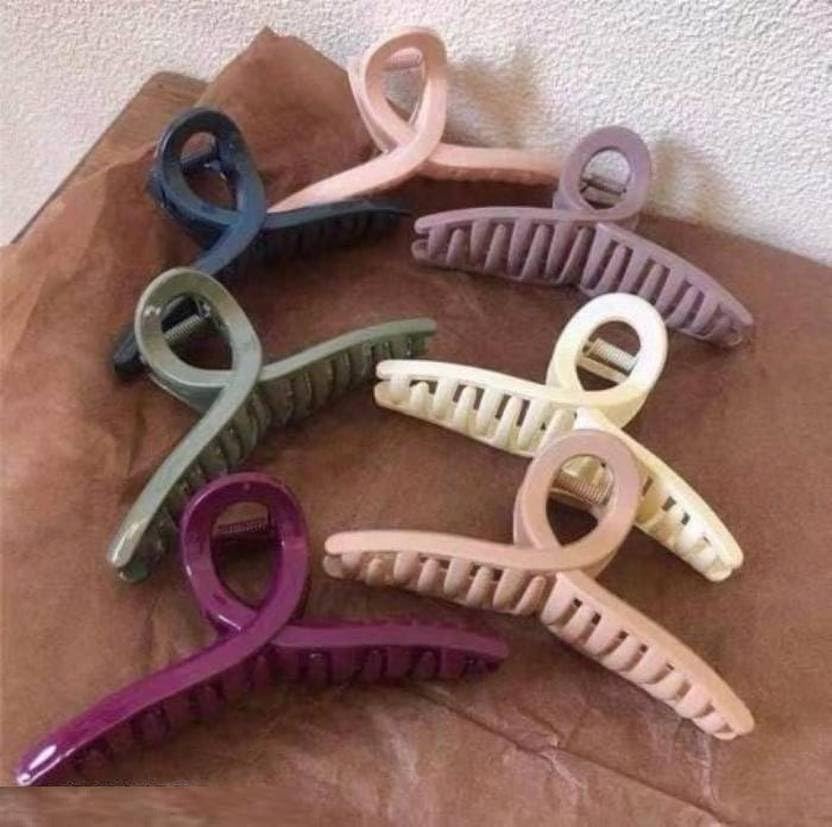 8 PCS Matte Hair Claw Clips for Women - Medium Size Plastic Hair Clips for Thick Long Hair, Perfect for Ponytails, Buns and Everyday Hairstyles