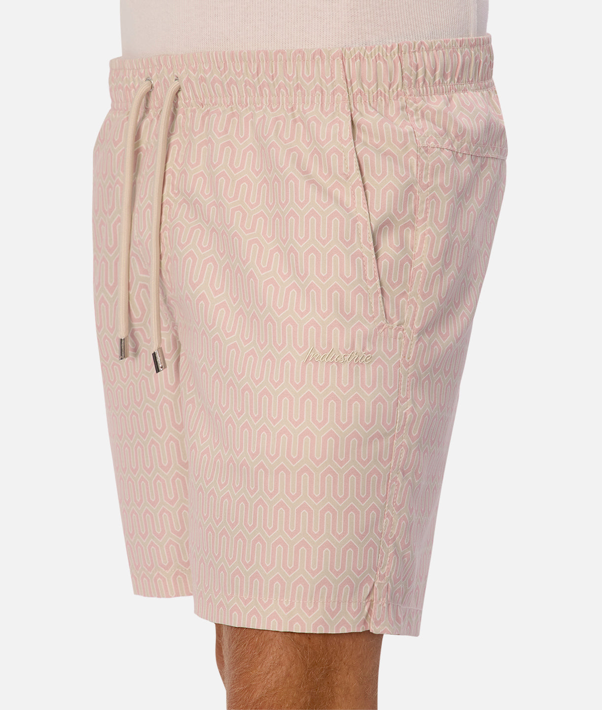 San Matias Swim Shorts for Men - Quick Dry, Comfortable Beach Shorts in Pink/Sand - Perfect for Swimming, Surfing, and Summer Vacations