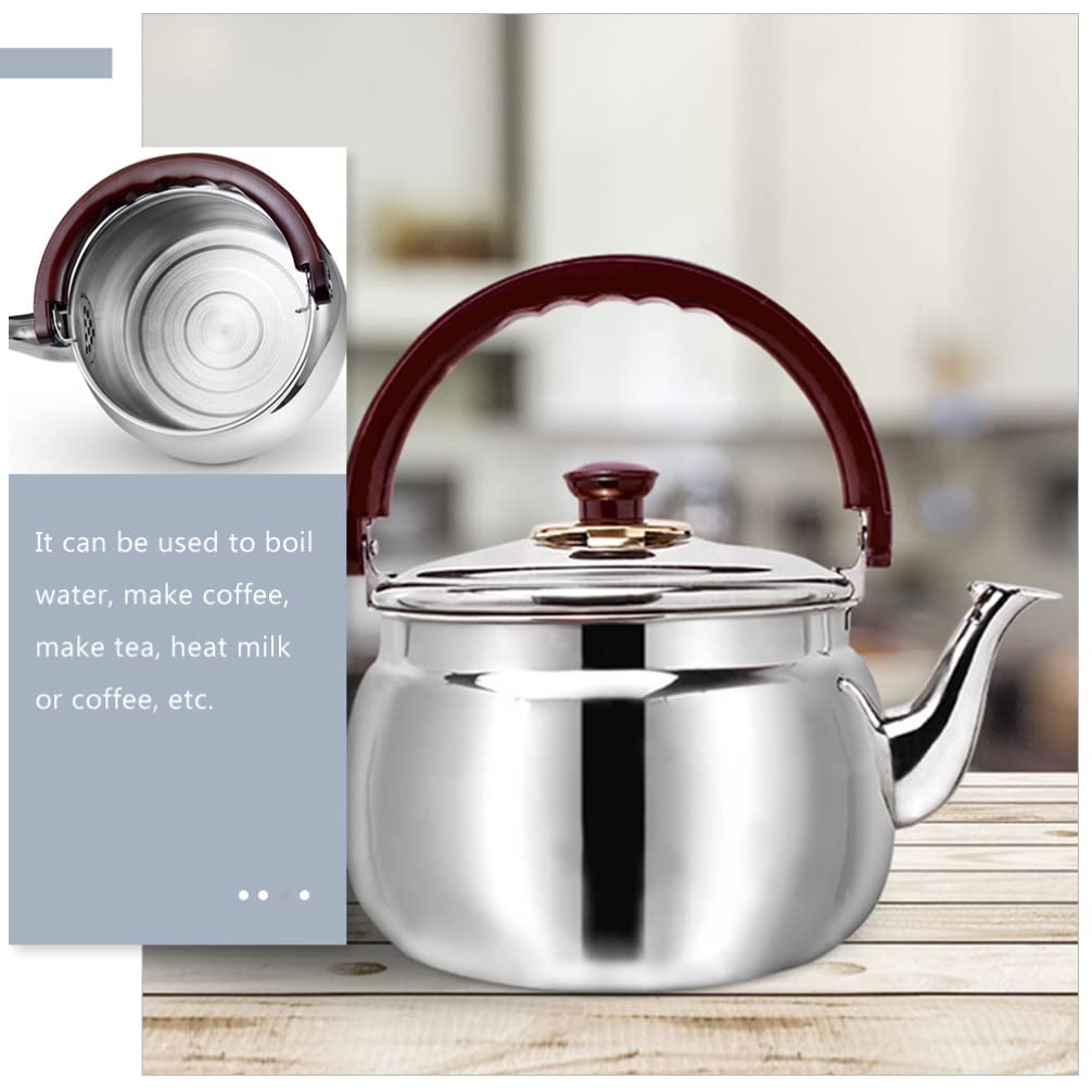 Wakauto Stainless Steel Whistling Tea Kettle - Ceramic Stovetop Teapot with Loud Whistle for Gas & Electric Stoves - Perfect for Home, Office & Outdoor Camping