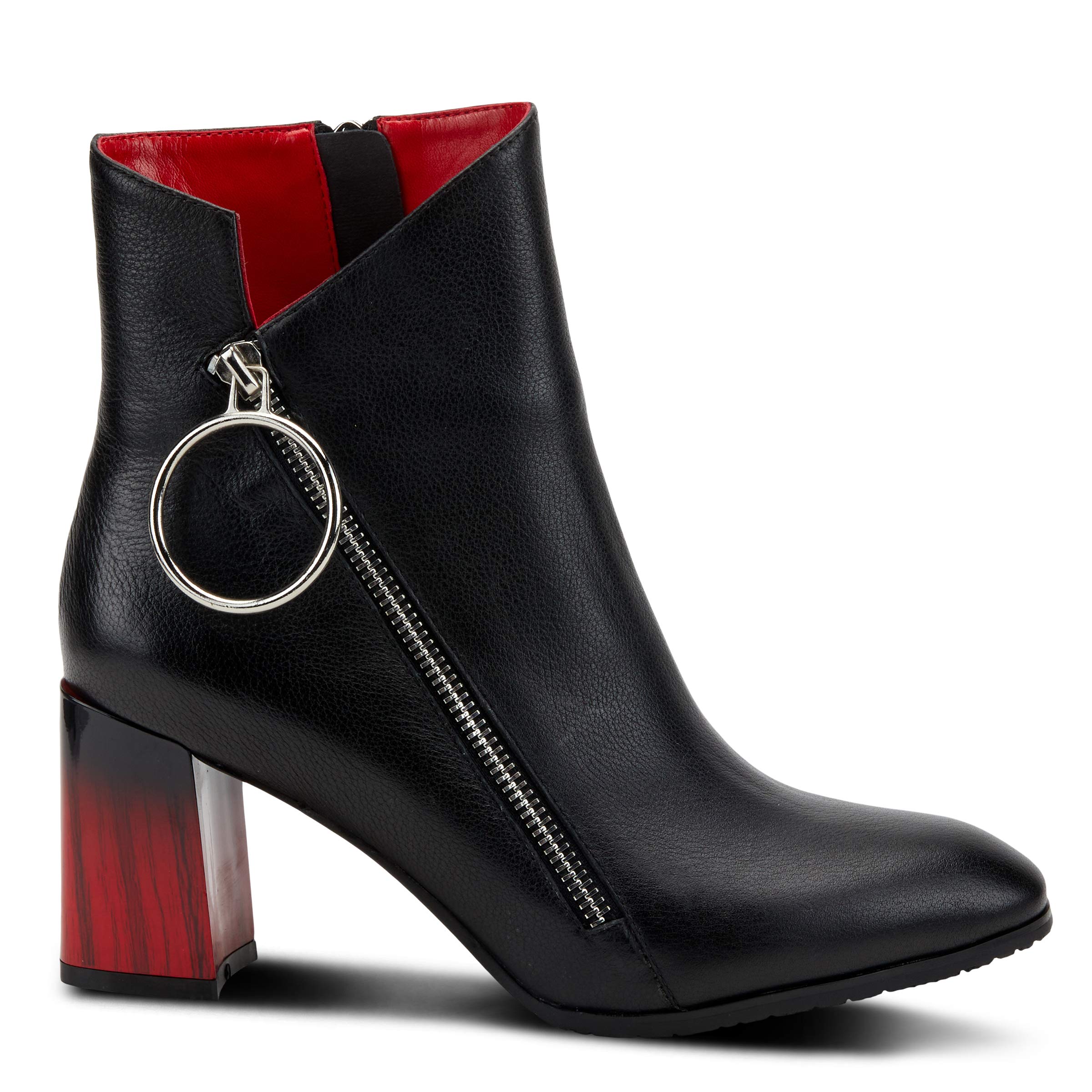 Azura Spring Step Fabulosa Women's V-Collar Ankle Boots - Premium Leather Chelsea Boots with Side Zippers | Comfortable & Stylish for Work, Dating & Casual Outfits